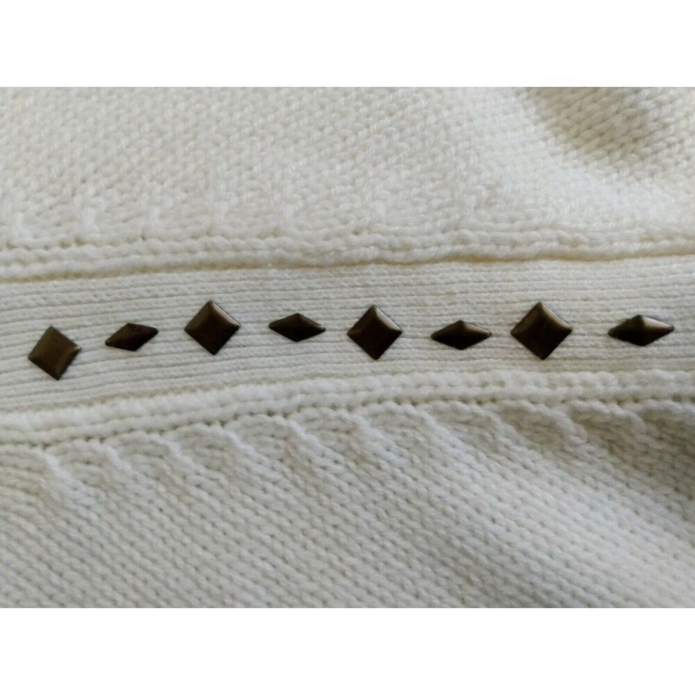 Kaisely Summer Sweater Girl's Size XXL/16 Buttoned Back Studded Cream - Picture 4 of 8